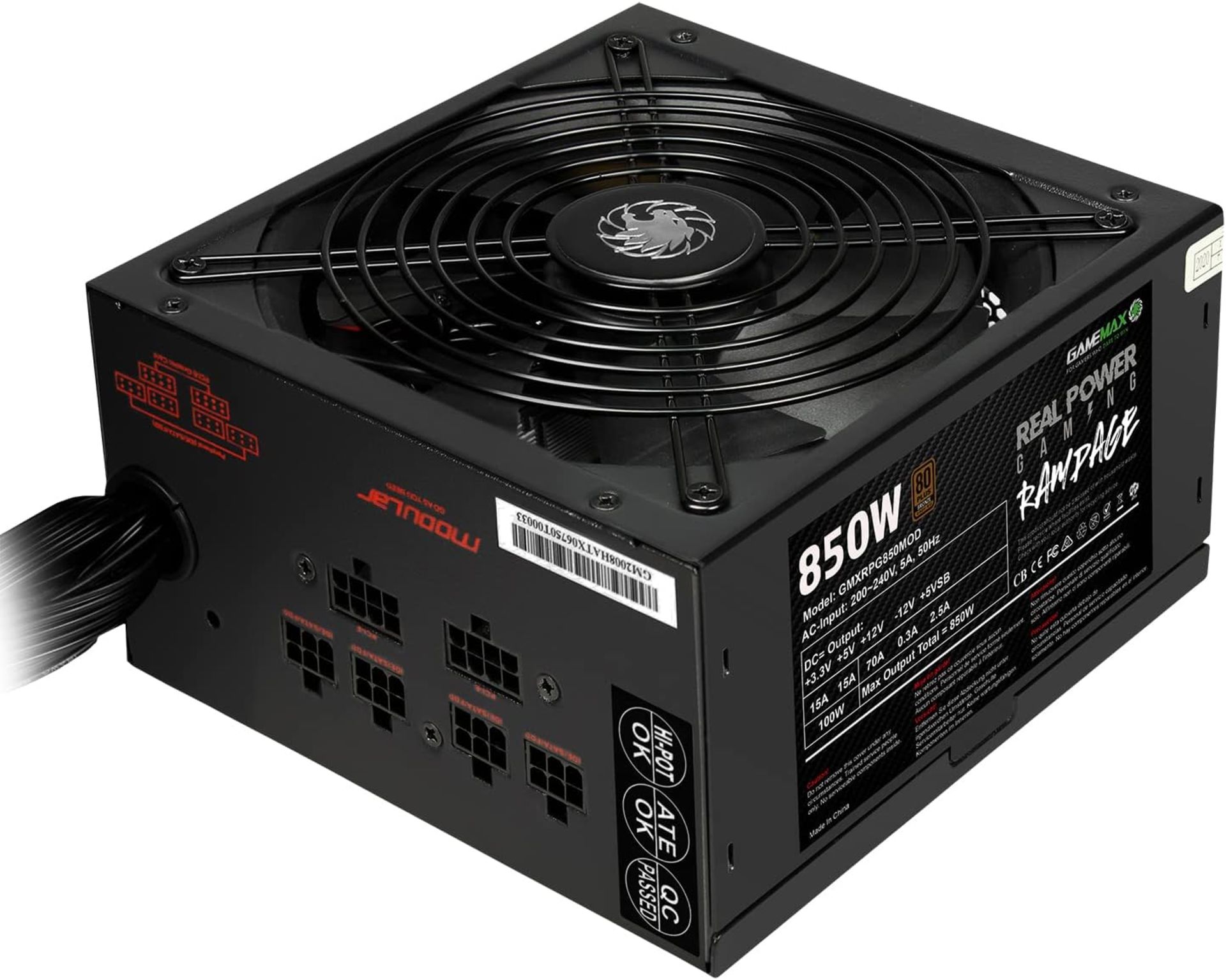 2x NEW & BOXED GAMEMAX Rampage 850w Power Supply. RRP £69.99 EACH. Semi-Modular - The 850W Rampage - Image 7 of 13