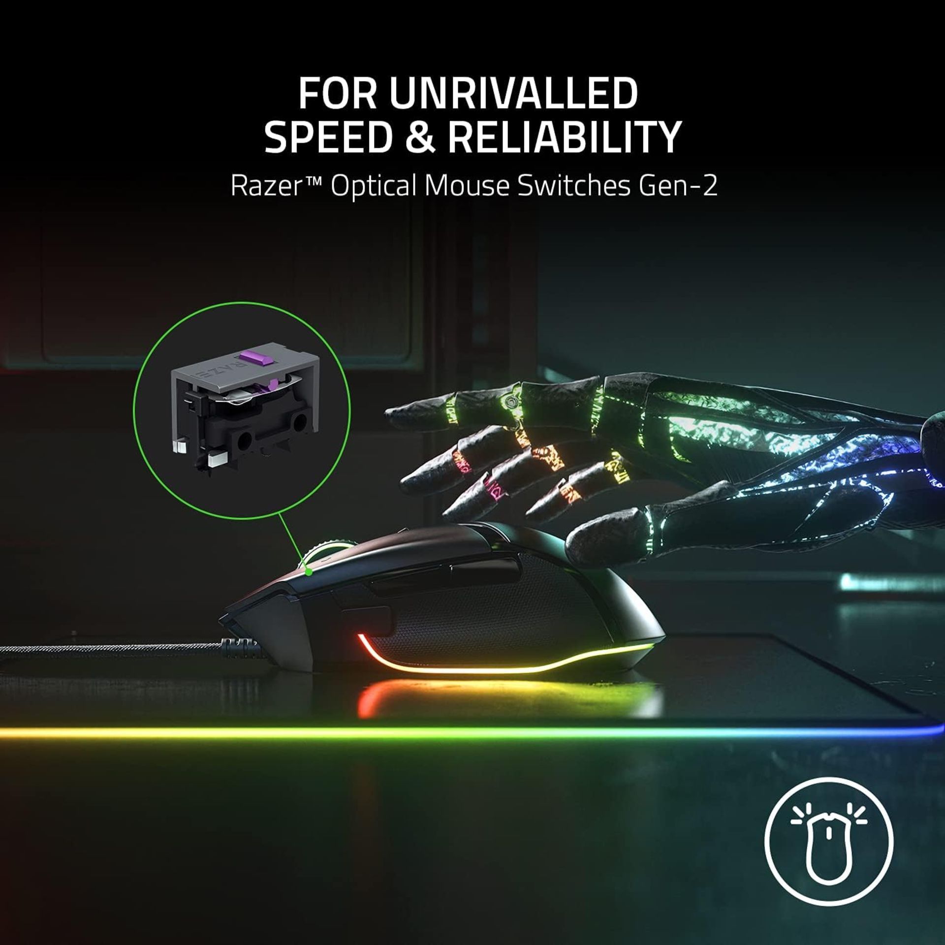 2x BRAND NEW FACTORY SEALED RAZER Basilisk V3 RGB Wired Gaming Mouse RRP £52.99 EACH. Full - Image 2 of 7