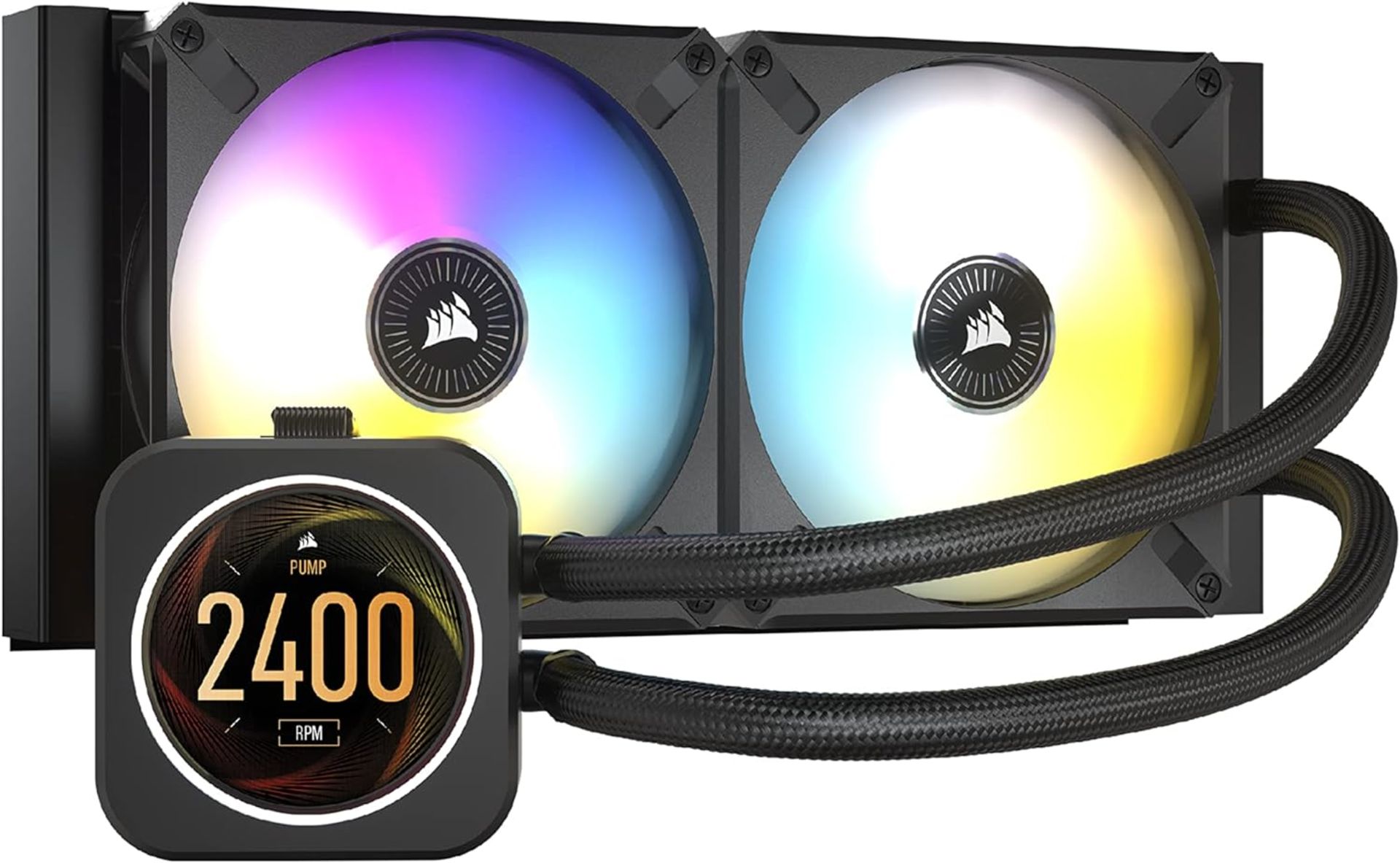 BRAND NEW FACTORY SEALED CORSAIR H100i Elite LCD 240mm Intel/AMD CPU Liquid Cooler. RRP £154.99.