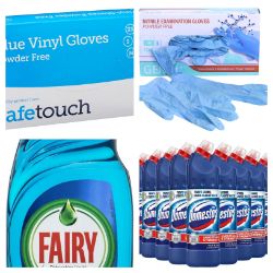 Liquidation of A Cleaning Company Including Disposable Gloves, Washing Up Liquid, Bleach and more. Delivery Available
