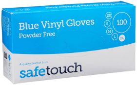 80 X BRAND NEW PACKS OF 100 SAFETOUCH BLUE VINYL GLOVES POWDER FREE SIZE MEDIUM EXP JAN 2027 R9.5