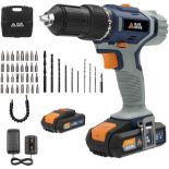 TRADE LOT TO CONTAIN 10x NEW & BOXED BLUE RIDGE 18V Cordless Hammer Drill with 2 x 1.5 Ah Li-ion