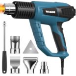 5x NEW & BOXED WESCO 2000w Adjustable Hot Air Gun. RRP £40 EACH. Variable Temp Control :3 adjustable