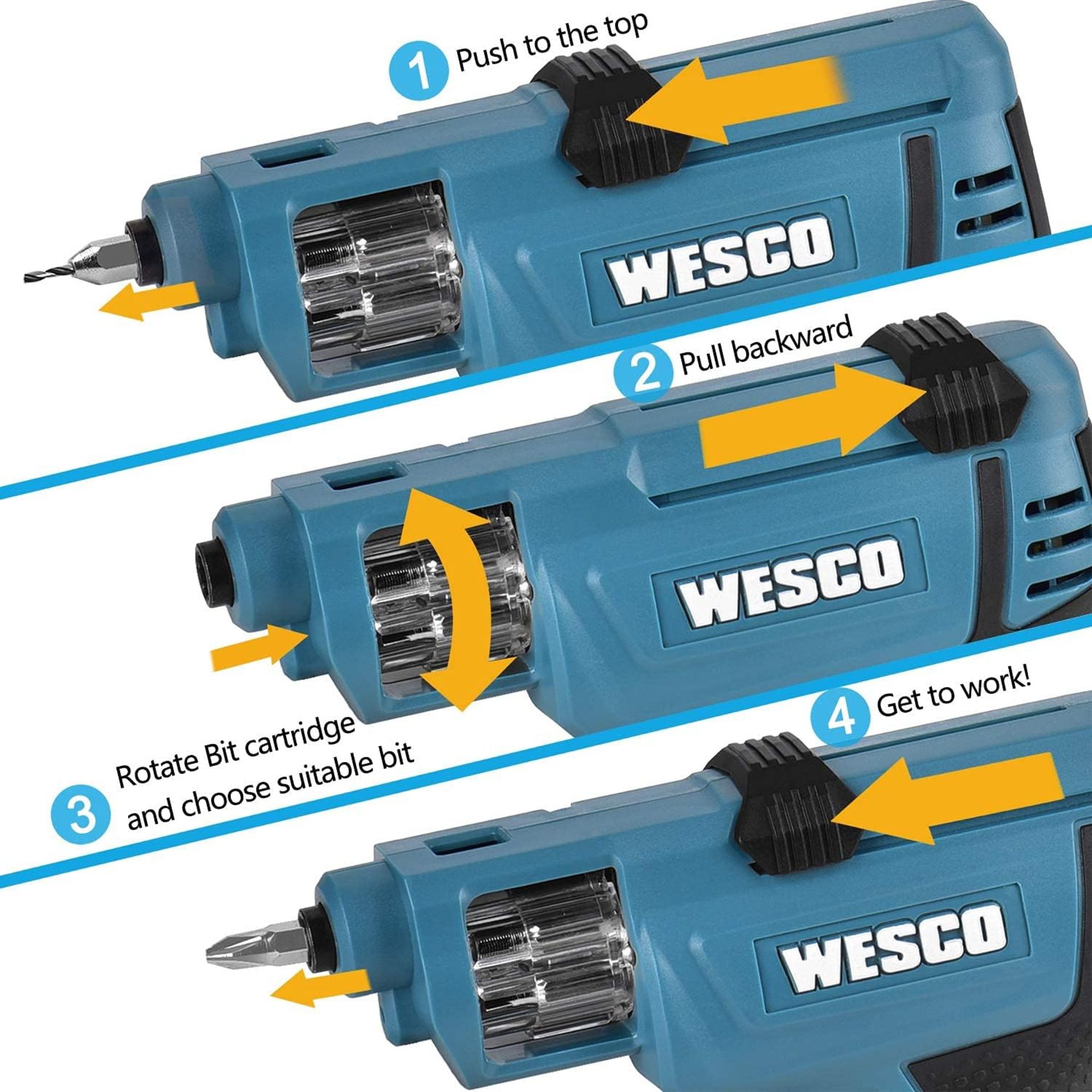 12x NEW & BOXED WESCO 3.6V 1.5Ah Lithium Screwdriver 3.5NM. RRP £30 EACH. Off-Set Head Makes Your - Image 6 of 7