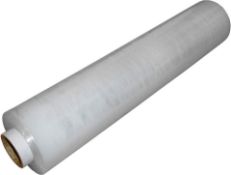 PALLET TO CONTAIN 240 x NEW ROLLS OF 400MM CLEAR WRAP. 20 MICRON. 120M PER ROLL. (ROW17)
