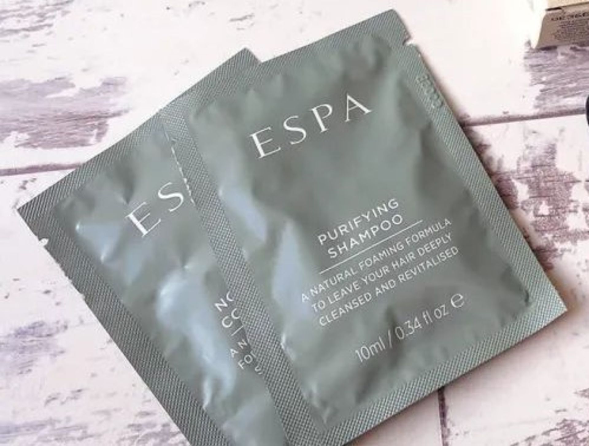 300x NEW ESPA Purifying Shampoo 10ml (SACHET). RRP £1 EACH. EBR1. A luxuriously rich and creamy