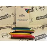 50 X BRAND NEW PACKS OF 12 CHUNKY HEXAGONAL ASSORTED COLOURED PENCILS R4.7