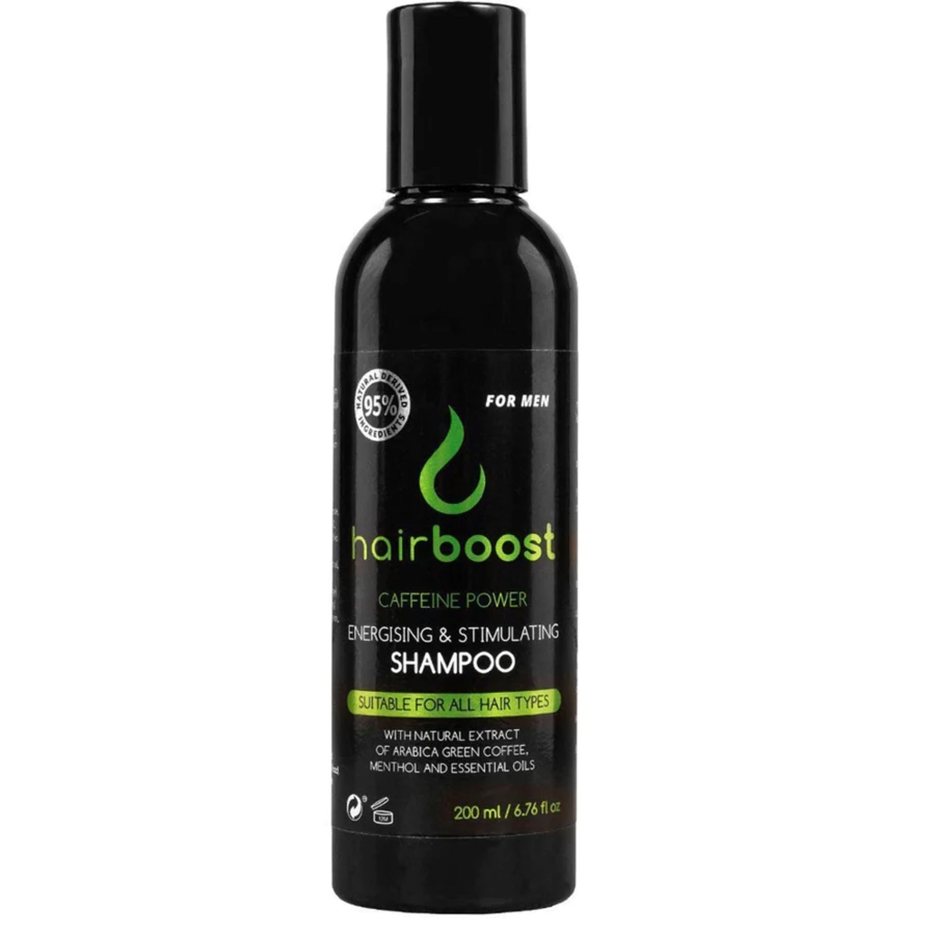 20x BRAND NEW HAIRBOOST CAFFEINE POWER SHAMPOO FOR MEN 200ML. RRP £7.99 EACH. (R17-6)