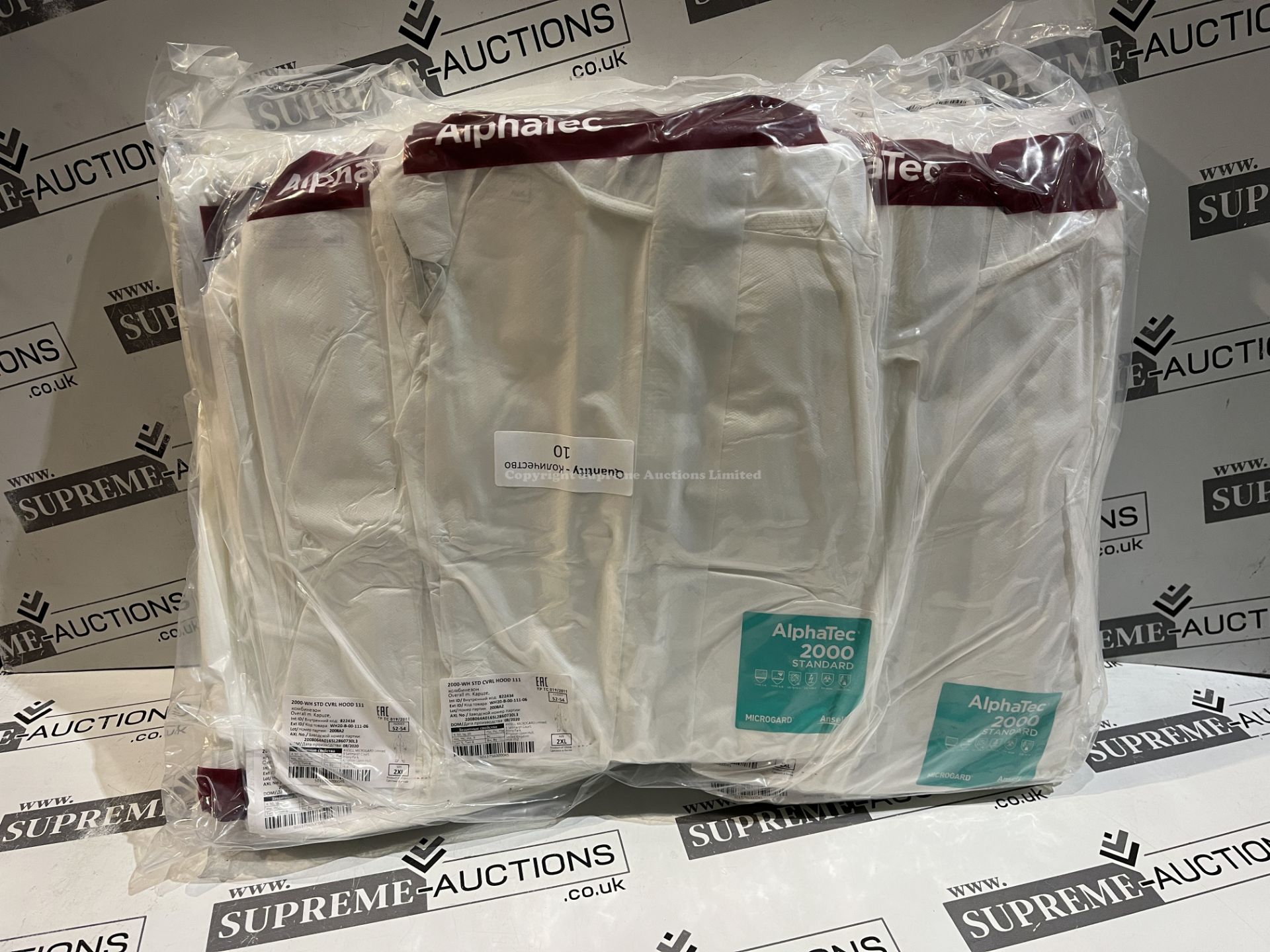 40x BRAND NEW ALPHATEC WHITE HOODED COVERALLS - SIZE LARGE. (R7-8)