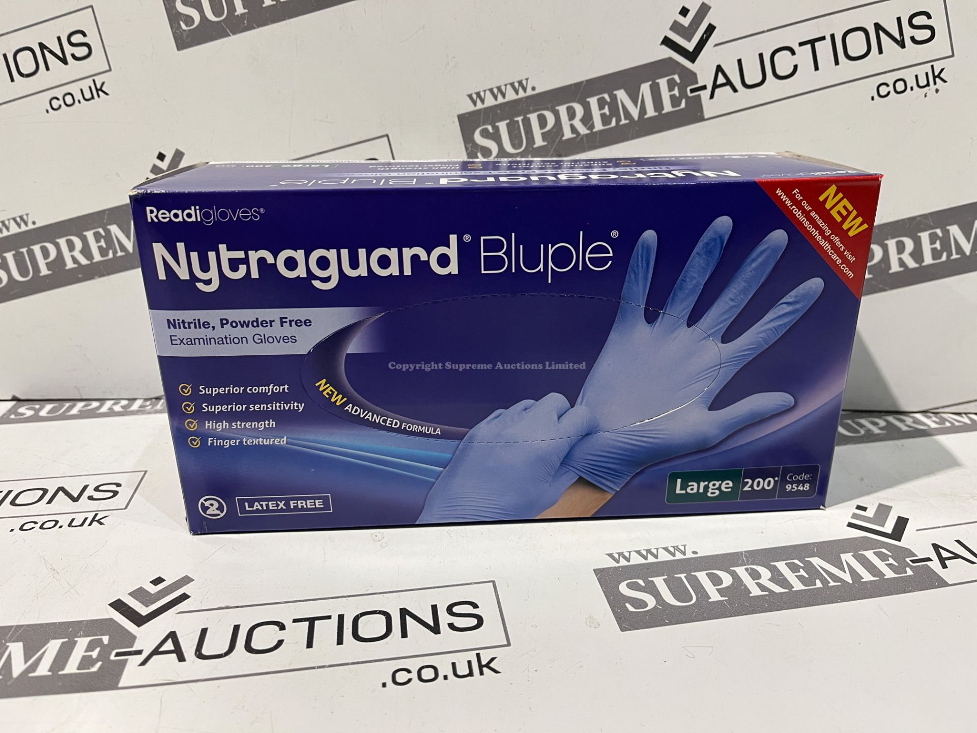 40 X BRAND NEW PACKS OF 200 NYTRAGUARD LATEX FREE BLUE DISPOSABLE GLOVES R4-6