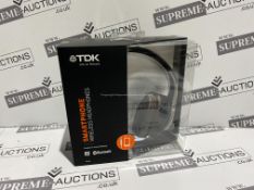 12 X BRAND NEW TDK CHAMPAGNE GOLD OVER EAR HEADPHONES R6-7