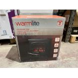 BRAND NEW WARMLITE 2KW DOUBLE DOOR LOG EFFECT STOVE FIRE WITH ADJUSTABLE THERMOSTAT R6-4