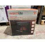 BRAND NEW WARMLITE 2KW DOUBLE DOOR LOG EFFECT STOVE FIRE WITH ADJUSTABLE THERMOSTAT R6-4