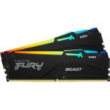 KINGSTON Fury Beast RGB 32GB 5600mhz DDR5 Ram Kit. RRP £127.66. (OFF). Enhanced RGB lighting with