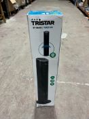 2x NEW & BOXED TRISTAR BLACK TOWER FANS. (R9B-10)