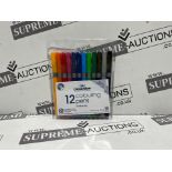 48 X BRAND NEW CONSORTIUM PACKS OF 12 ASSORTED MEDIUM TIP PENS R3-8