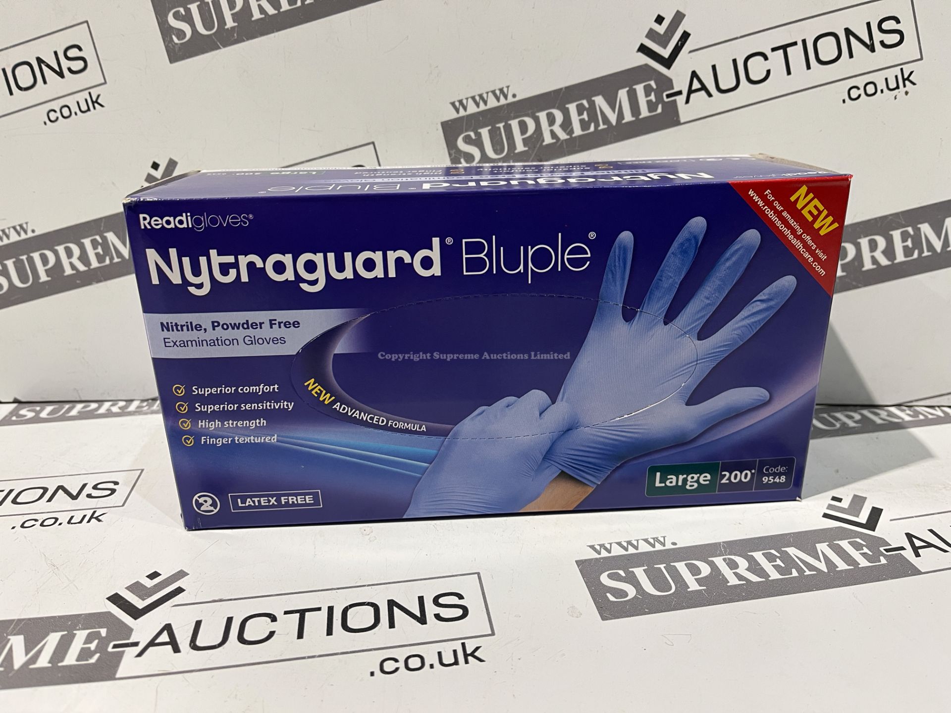 40 X BRAND NEW PACKS OF 200 NYTRAGUARD LATEX FREE BLUE DISPOSABLE GLOVES R4-6