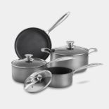 2x BRAND NEW 7 PIECE HARD ANODIZED PAN SETS. RRP £59.99 EACH. (R6-1)