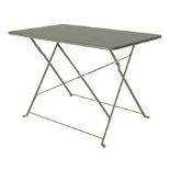 6 X BRAND NEW DEEP LICHEN GREEN METAL FOLDABLE 4 SEATER RECTANGULAR TABLES R5-7