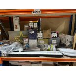 LARGE MIXED LOT ON 1 SHELF TO CONTAIN ASSORTED LIGHTING, DOOR CHIMES ETC. (R9B-8)