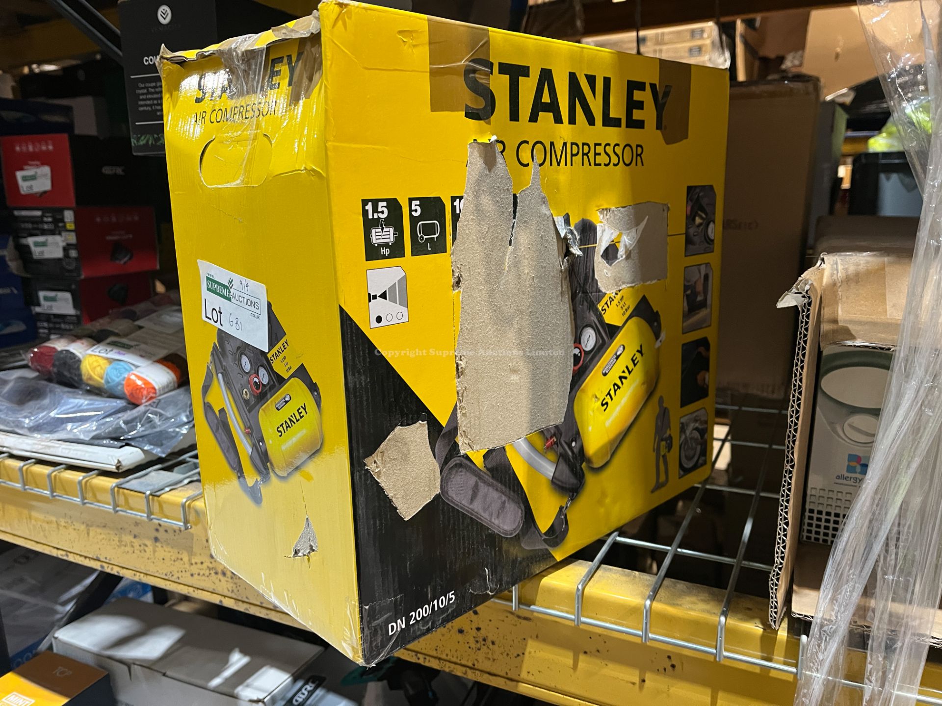 STANLEY 1.5HP 5 LITRE 10BAR AIR COMPRESSOR. (R7-2)