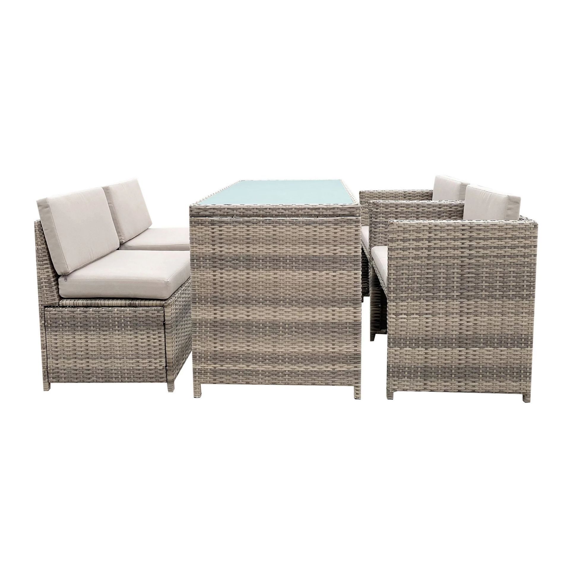 SORON BROWN RATTAN 4 SEATER DELUXE GARDEN SET S1P