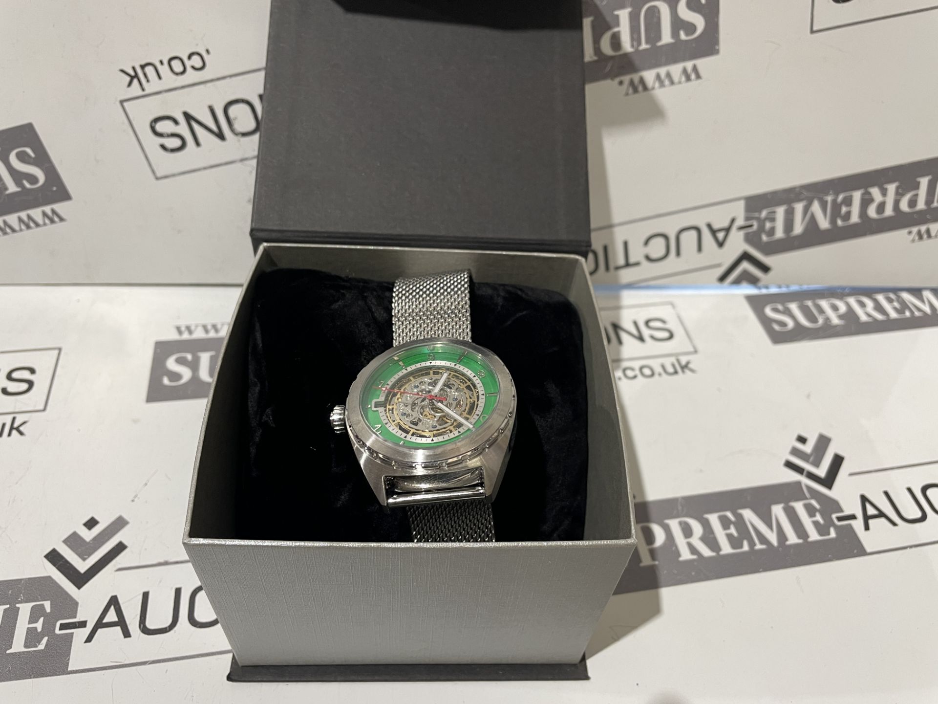 BRAND NEW BON MERCATO GREEN SKELETON WRIST WATCH S/R