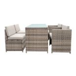 SORON BROWN RATTAN 4 SEATER DELUXE GARDEN SET S1P