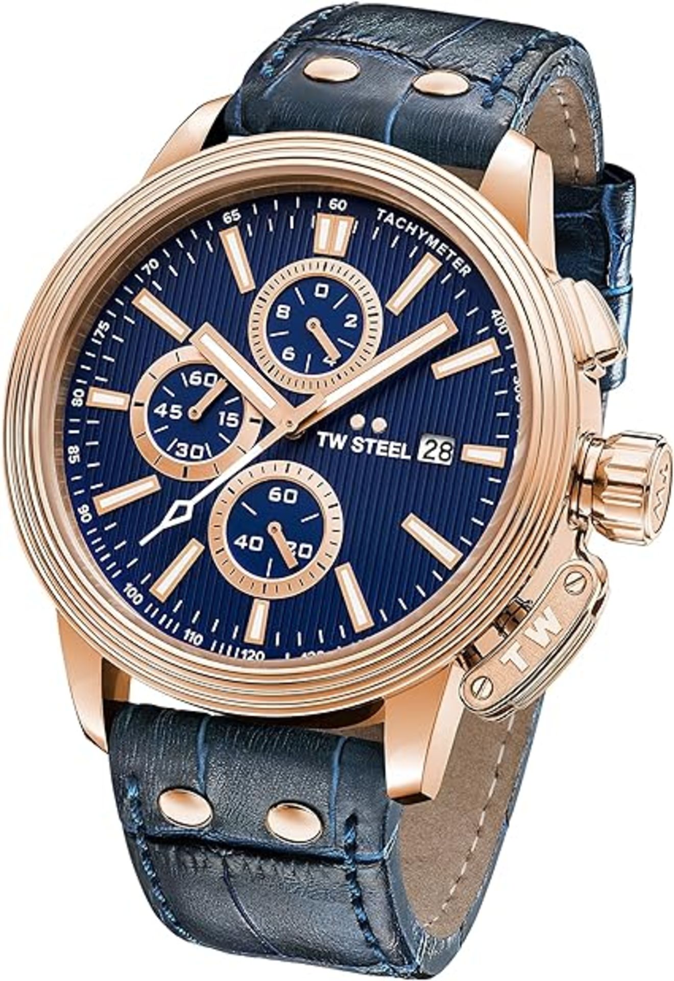 BRAND NEW TW STEEL GENTS CEO ADESSO CHRONOGRAPH WATCH BLUE RRP £279 S/R