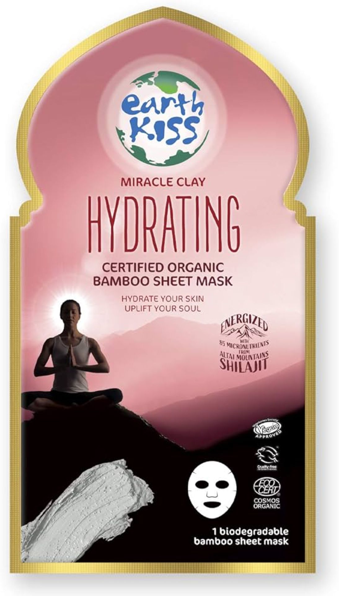 120 X BRAND NEW EARTH KISS MIRACLE CLAY HYDRATING BAMBOO SHEET FACE MASKS EBR7