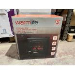 BRAND NEW WARMLITE 2KW DOUBLE DOOR LOG EFFECT STOVE FIRE WITH ADJUSTABLE THERMOSTAT R6-4