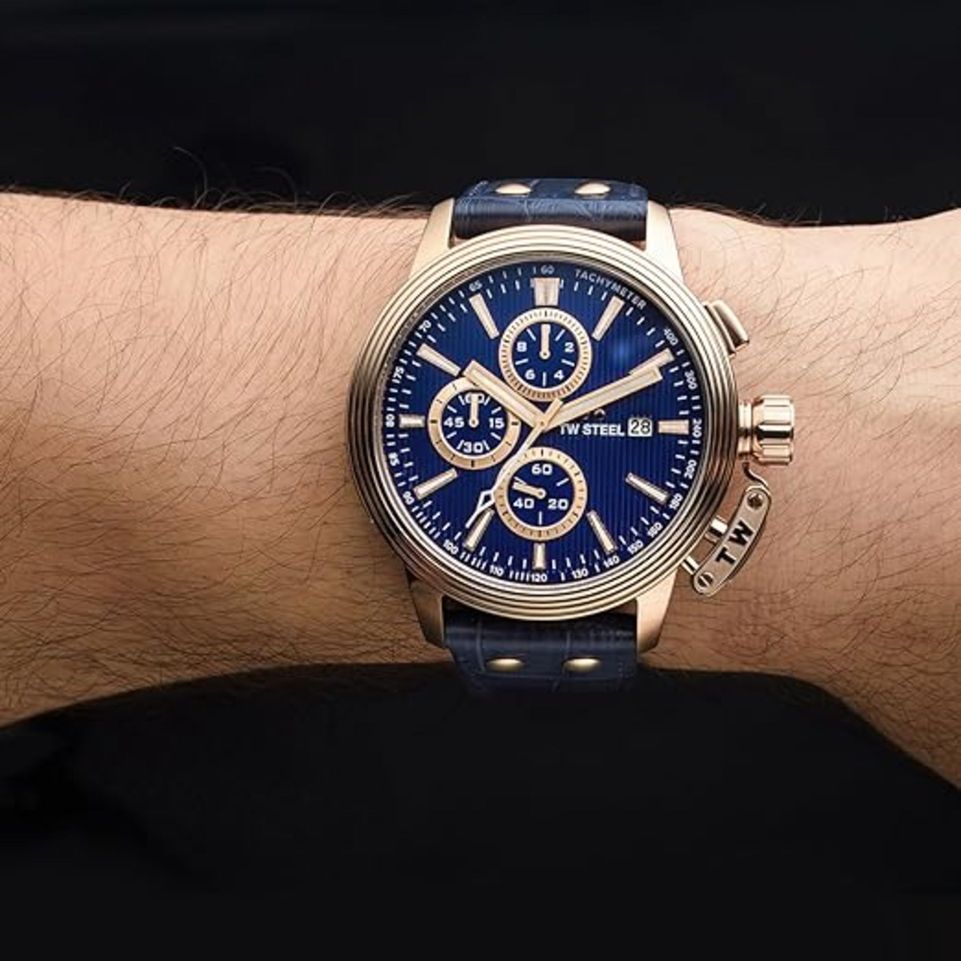 BRAND NEW TW STEEL GENTS CEO ADESSO CHRONOGRAPH WATCH BLUE RRP £279 S/R - Image 3 of 3