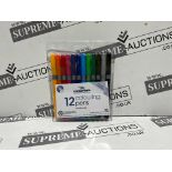 48 X BRAND NEW CONSORTIUM PACKS OF 12 ASSORTED MEDIUM TIP PENS R3-8