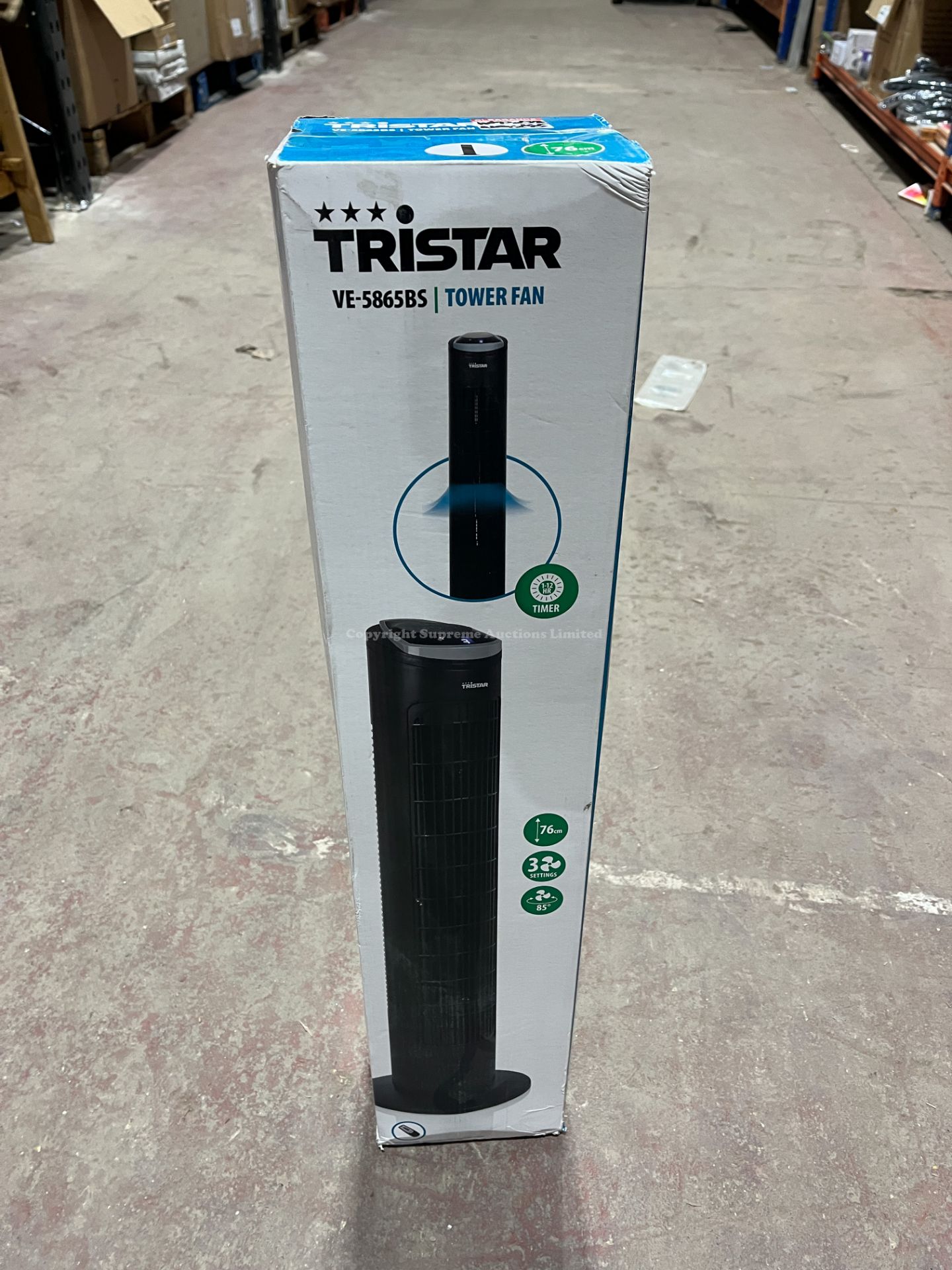 2x NEW & BOXED TRISTAR BLACK TOWER FANS. (R9B-10)