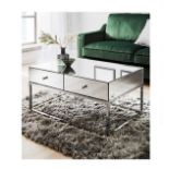 BRAND NEW CLAUDIA MIRRORED COFFEE TABLE RRP £289, Featuring glass panels with bevelled edges mounted