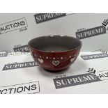 TRADE LOT 200x BRAND NEW NOVASTYL Heart Design Cereal Bowl RED. RRP £5.99 EACH. (R16-6/11)