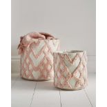 2x BRAND NEW SETS OF 2 PINK RUFFLE BASKETS (INSL)