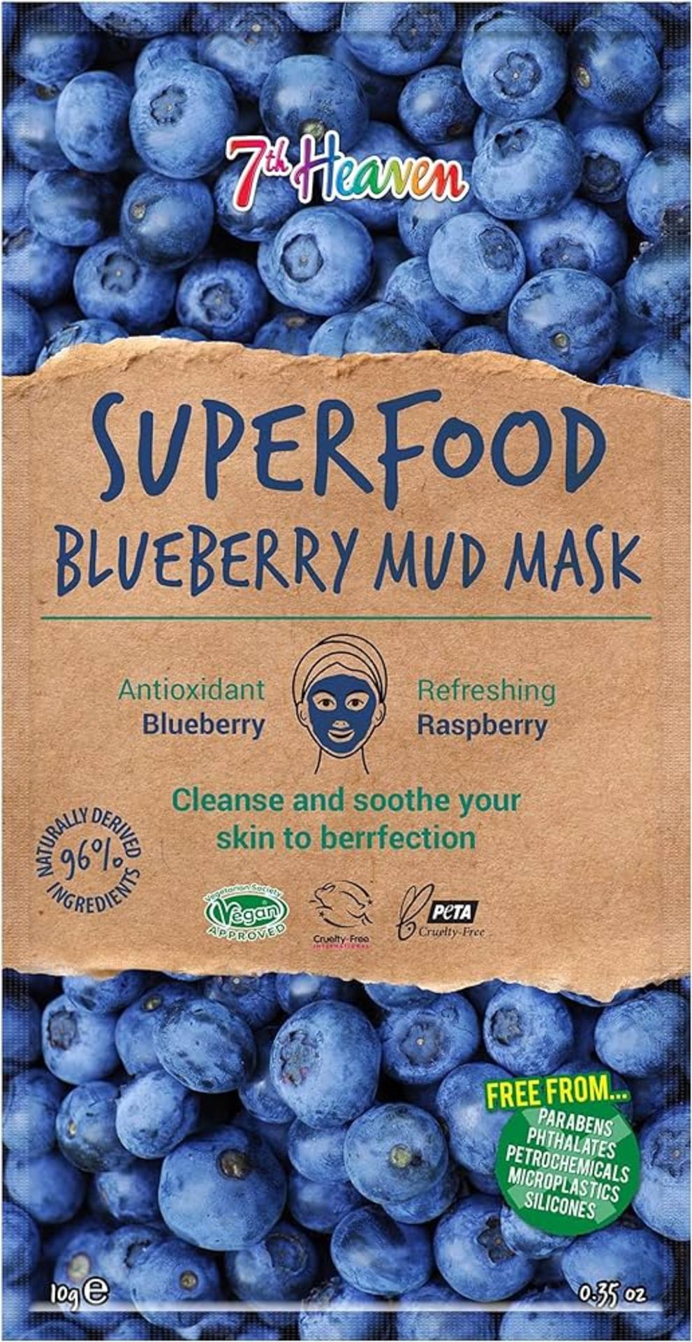 132 X BRAND ENW 7TH HEAVEN SUPERFOODS BLUEBERRY MUS MASKS EBR7