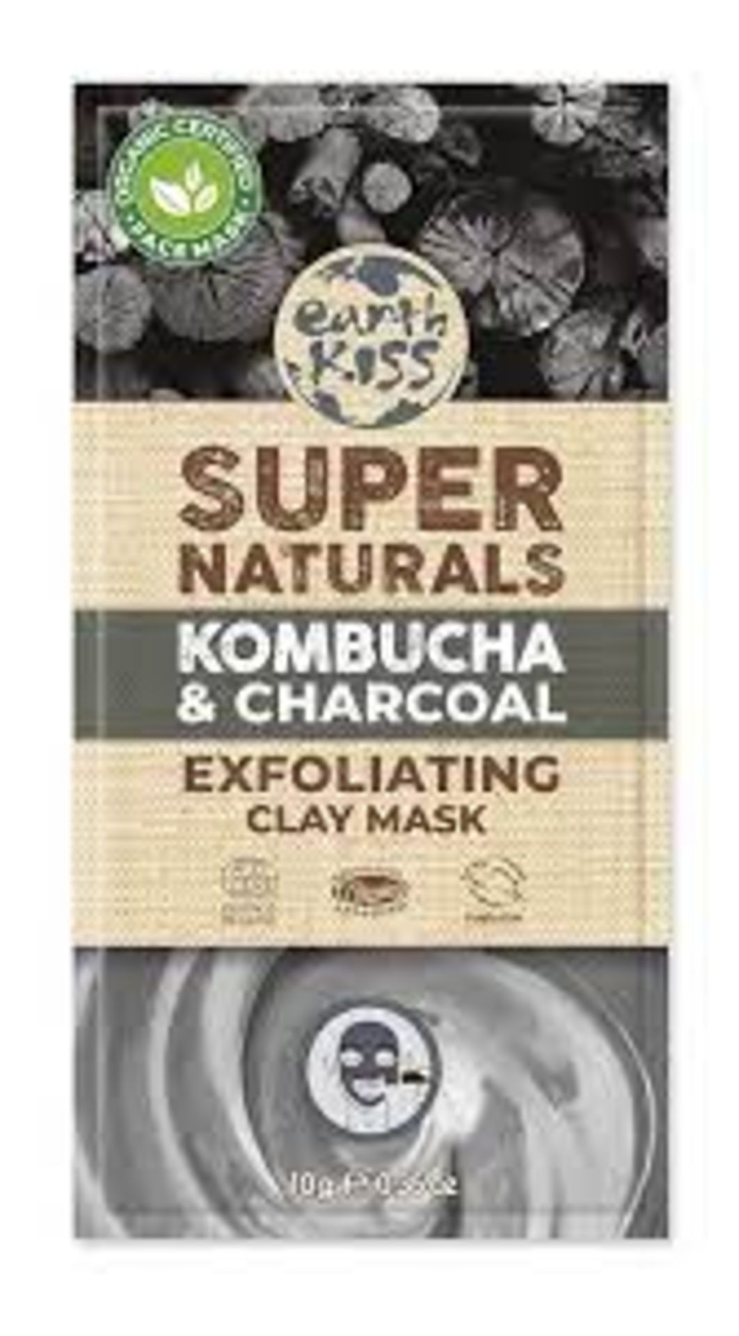 336 x BRAND NEW Earth Kiss Kombucha and Charcoal Mask 1 Sachet - PW