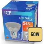 TRADE PALLET TO CONTAIN 2100x BRAND NEW TCP LED 250 Lumen Non-Dimmable GU10 Bulbs 2700k (