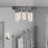 Myvat Ceiling Light 40W Bathroom Chrome Effect LED 5 Lamp. -ER47.