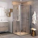 GoodHome Beloya Chrome effect Clear Walk-in Wet room glass screen (H)195cm (W)85cm (ER45)