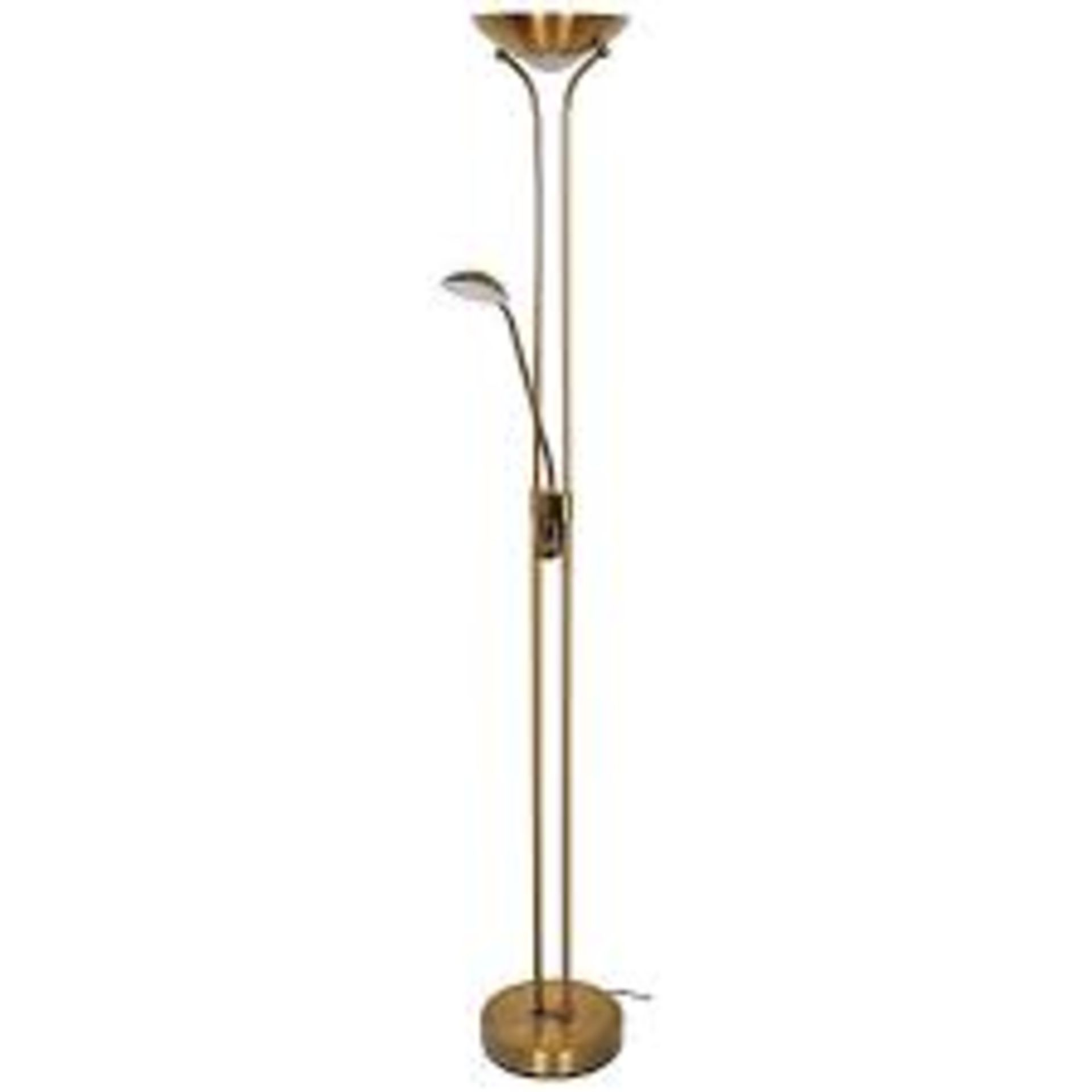 GoodHome Pulmoz Satin Antique Brass Effect Mother & Child Lamp. - ER47.