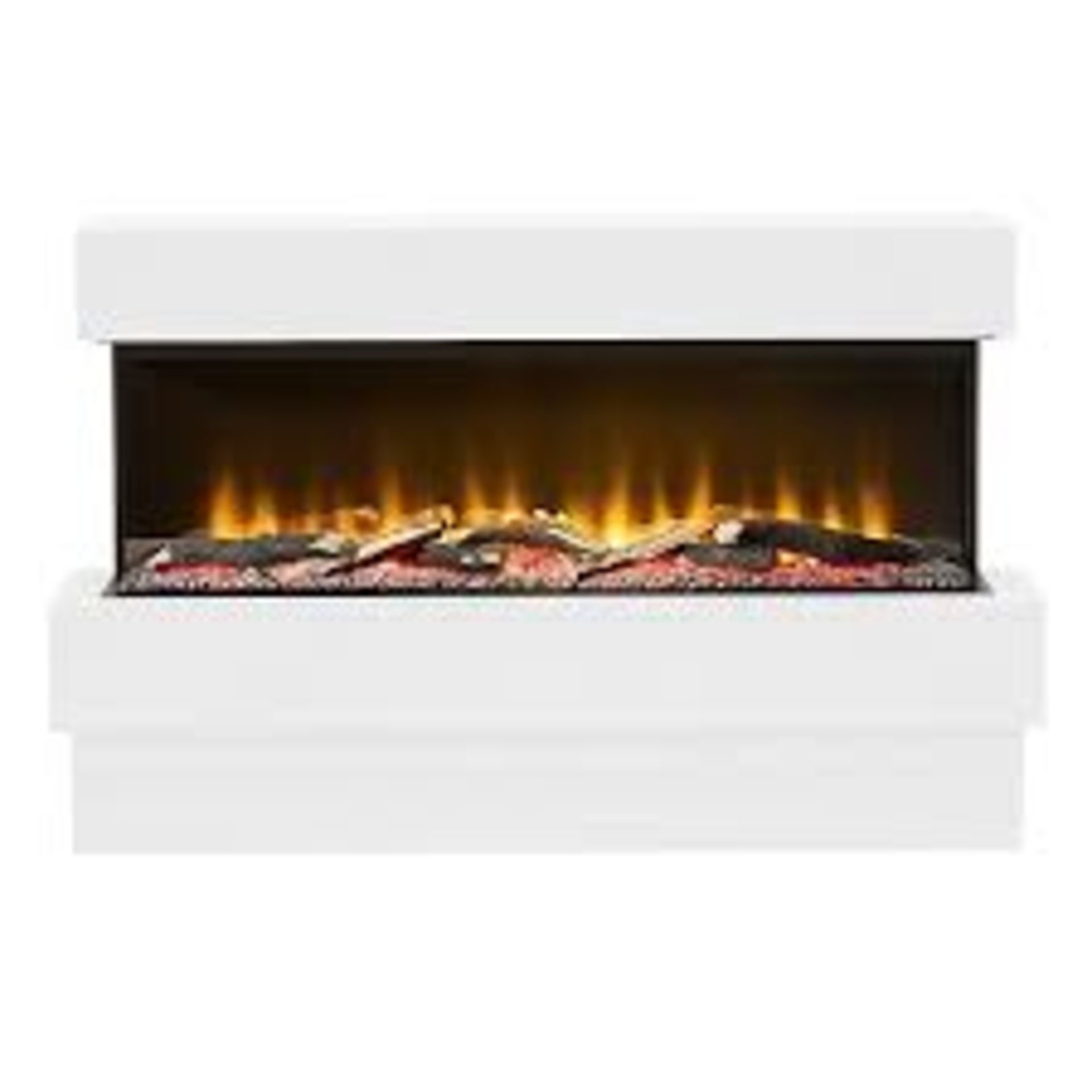 Be Modern Ashgrove White Electric Fire suite. - ER46. RRP £920.00. Offering a 180 degree visual