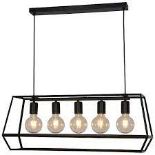 Nantan Matt Black 5 Lamp Pendant Ceiling Light. - ER46. The Nantan 5 lamp pendant ceiling light