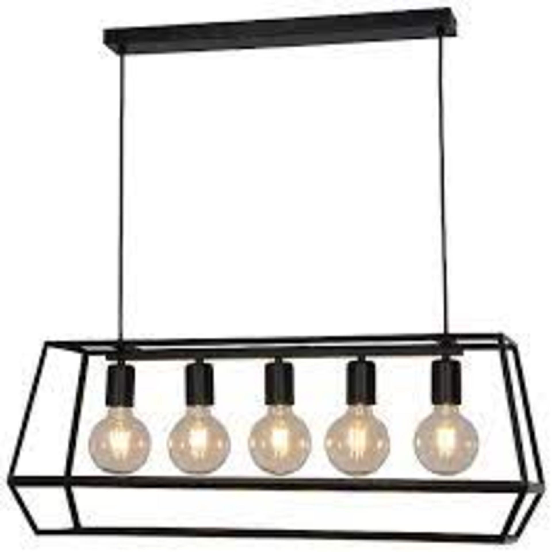 Nantan Matt Black 5 Lamp Pendant Ceiling Light. - ER46. The Nantan 5 lamp pendant ceiling light