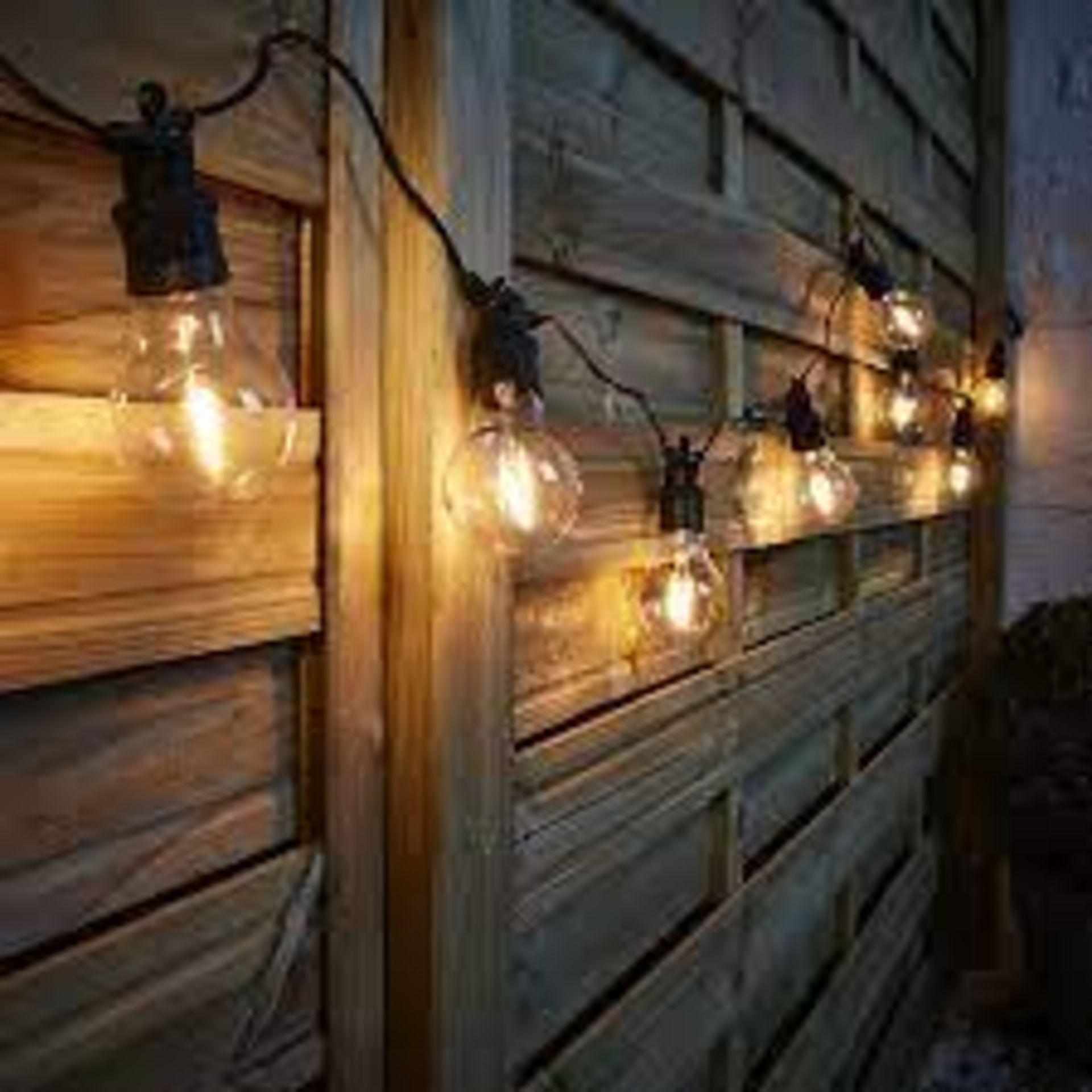 20 Warm white Bulb LED String lights Black cable. - ER23.