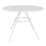 2 x Garden Furniture Dining Table Kilifi White 4 Seater Steel Round Outdoor Patio. - Er48
