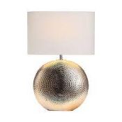Inlight Locaste Textured Polished gold effect Round Table light. -ER50.