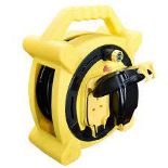 Masterplug 2 socket Black & yellow Outdoor Cable reel, 20m. - ER46.